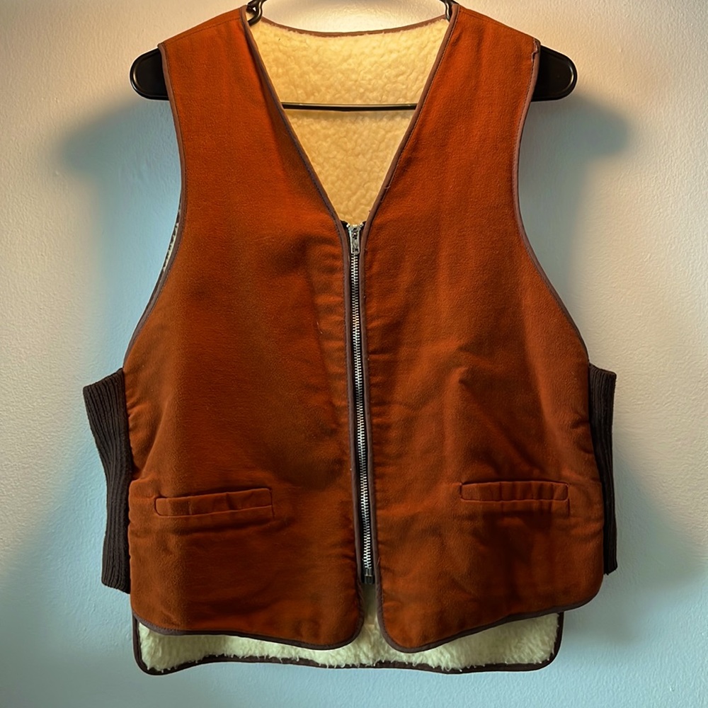 Vintage Sherpa and suede cloth Vest